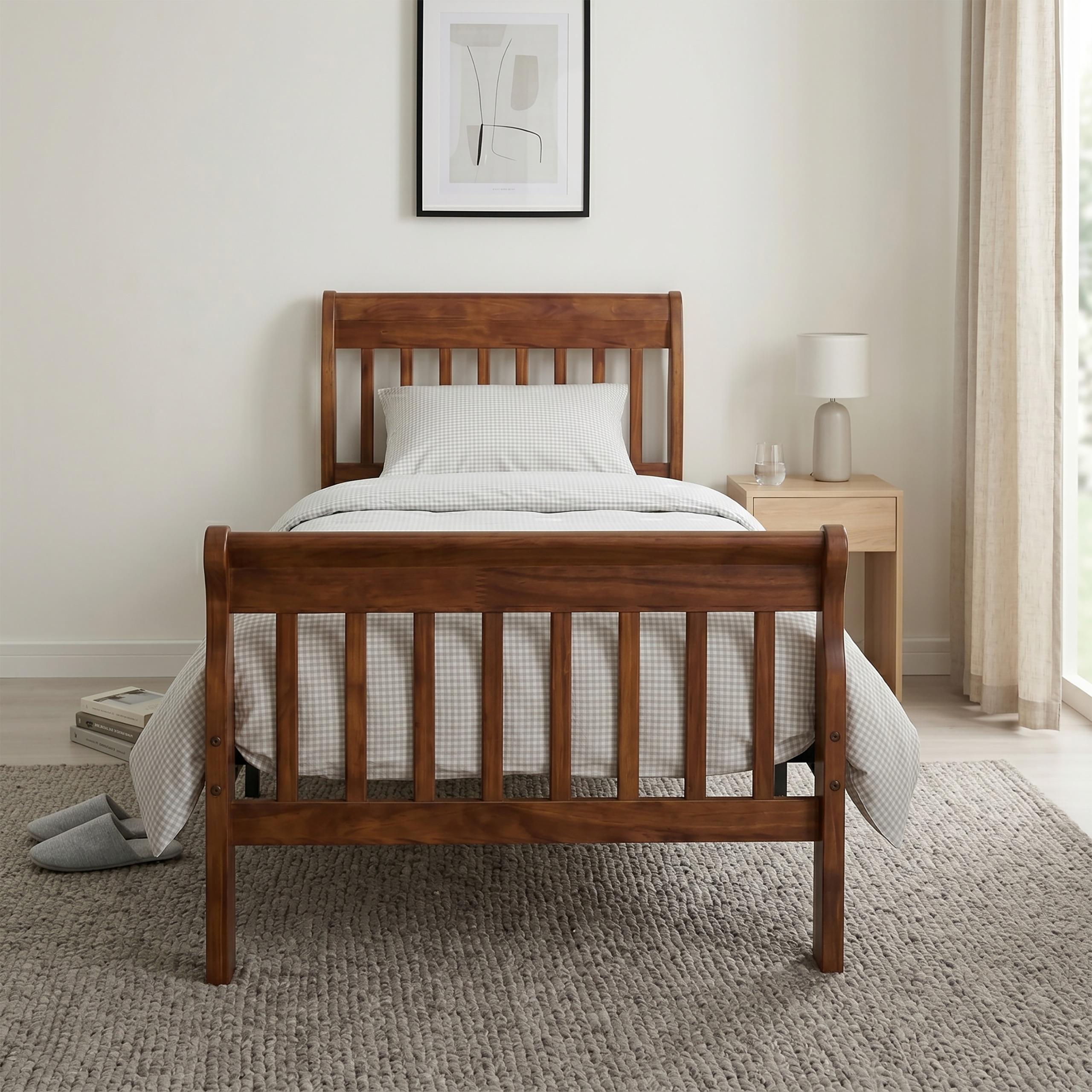 BALI WOODEN BED WITH METAL BASE