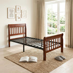 BALI WOODEN BED WITH METAL BASE