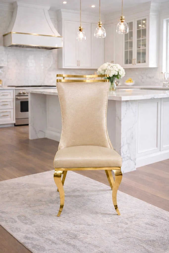 Greek Curved High Back , Sculpted-Leg , Contemporary Dining Chair