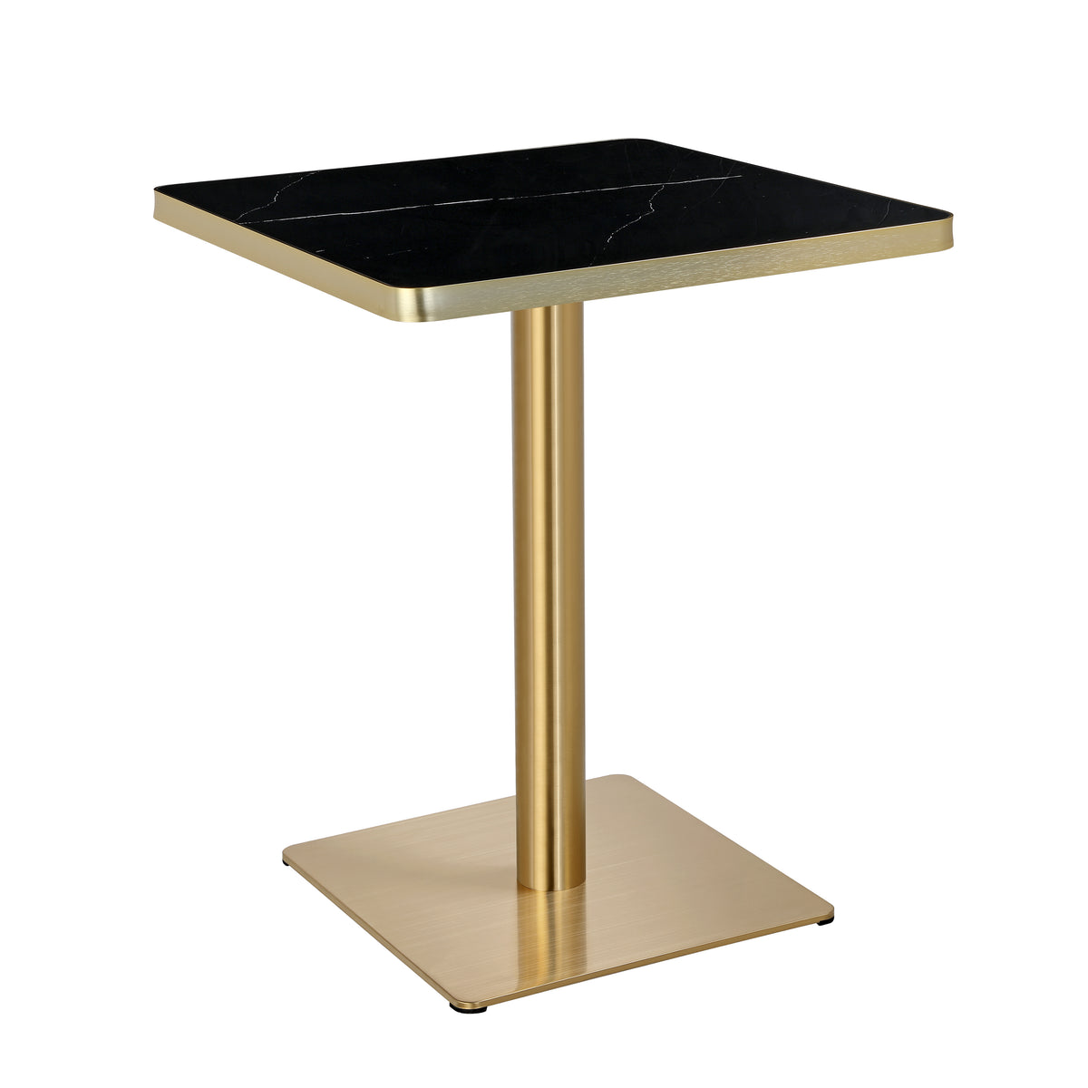 Luna Restaurant Dining Table – Sintered Stone Top with Gold Frame