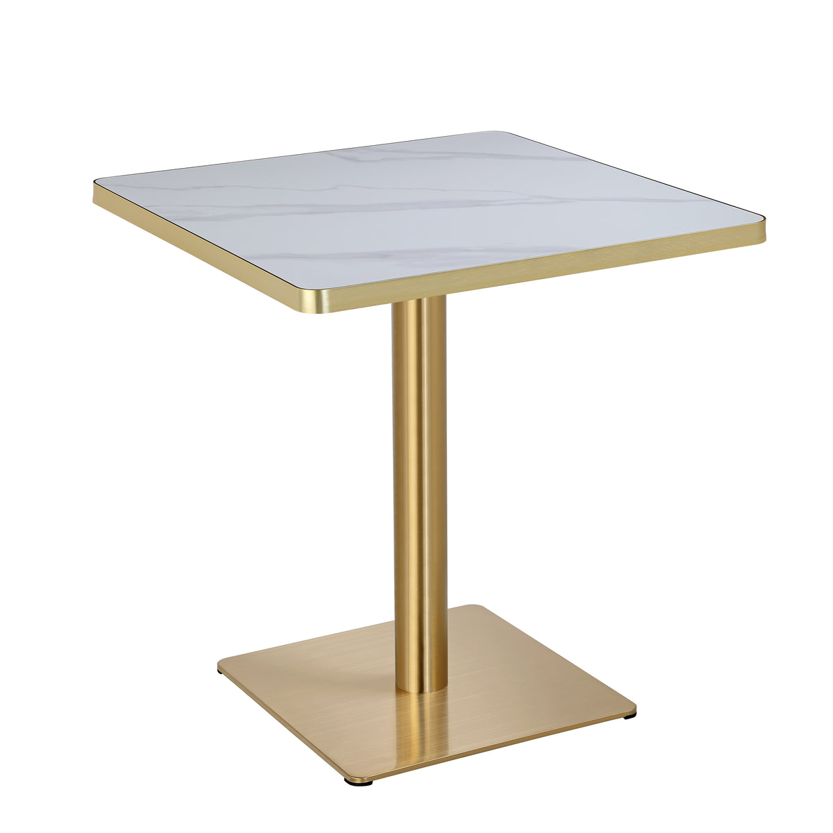 Luna Restaurant Dining Table – Sintered Stone Top with Gold Frame