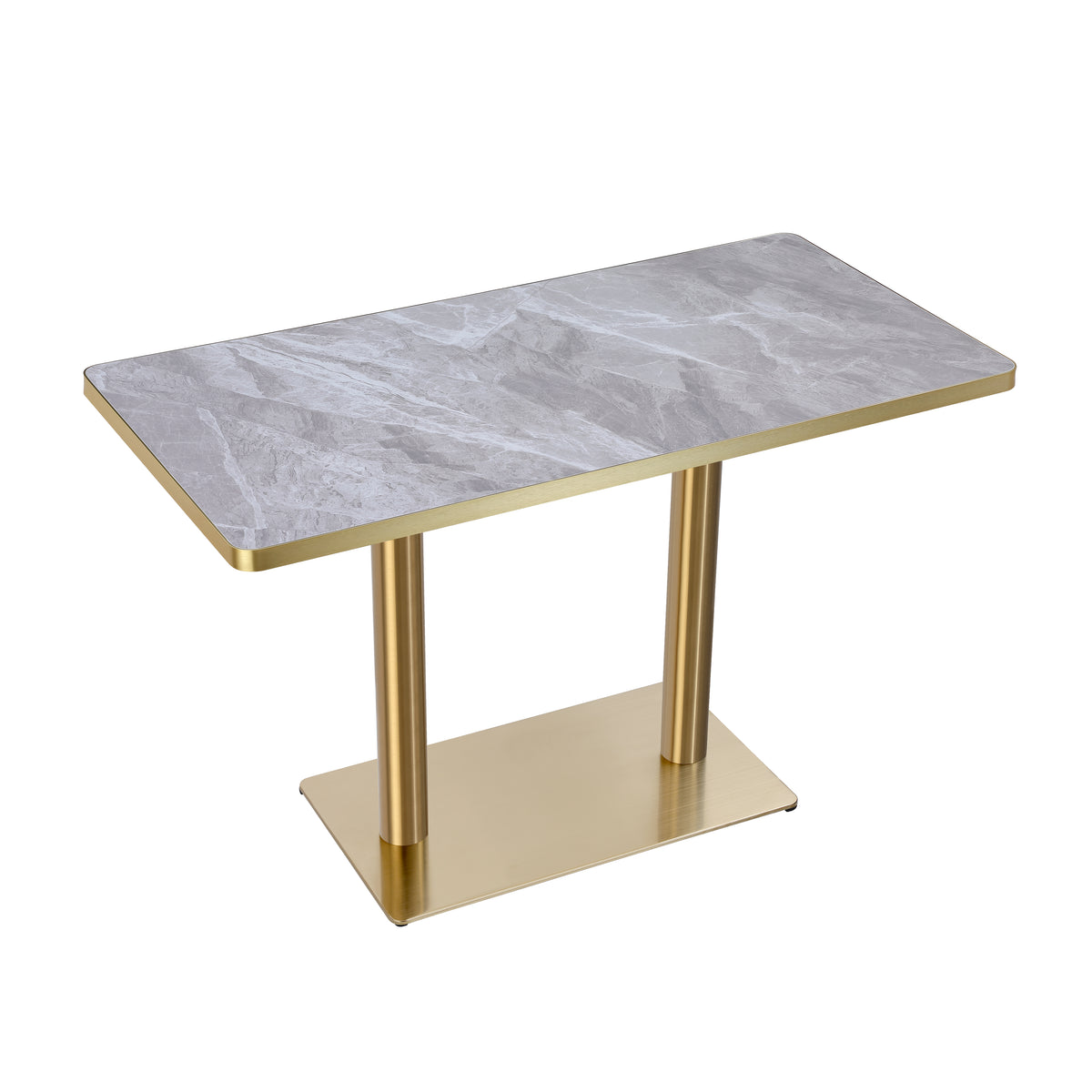 Luna Restaurant Dining Table – Sintered Stone Top with Gold Frame