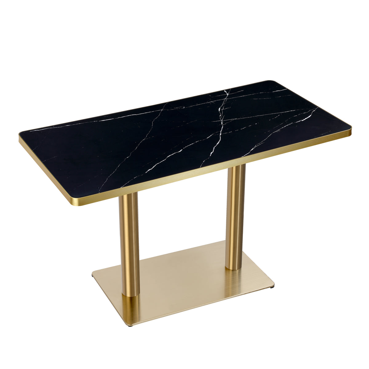 Luna Restaurant Dining Table – Sintered Stone Top with Gold Frame