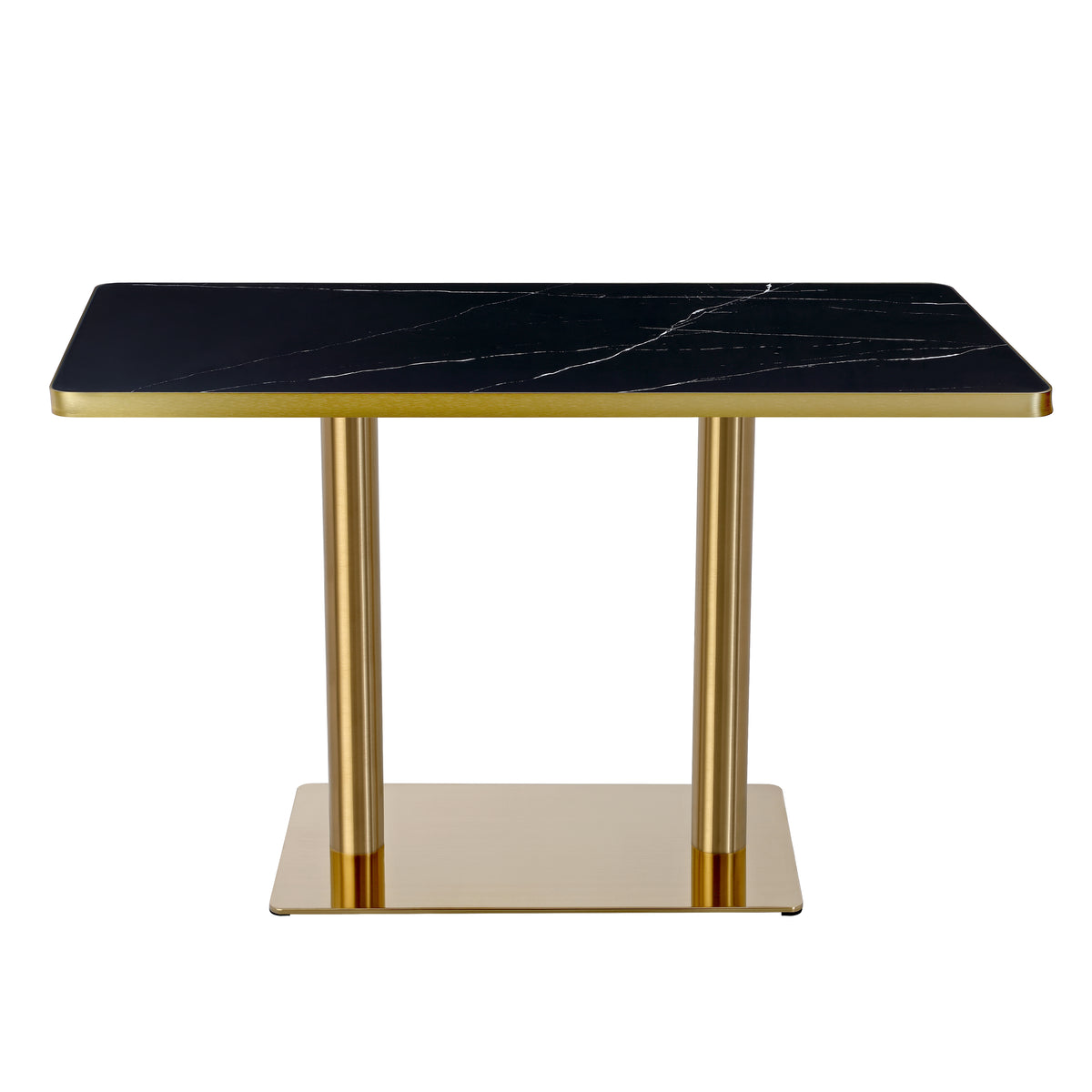 Luna Restaurant Dining Table – Sintered Stone Top with Gold Frame