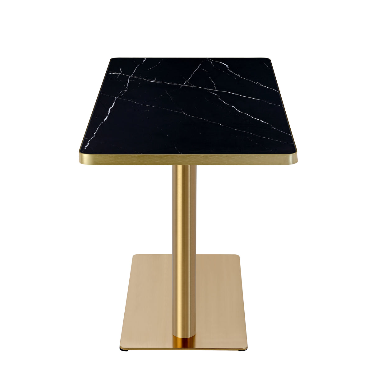 Luna Restaurant Dining Table – Sintered Stone Top with Gold Frame