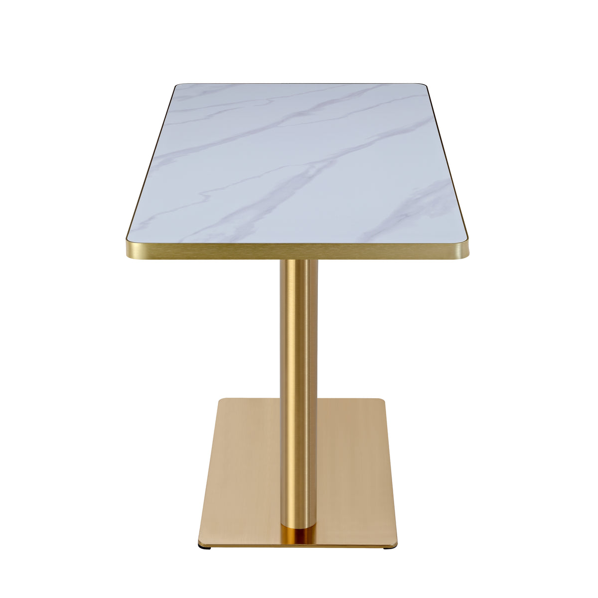 Luna Restaurant Dining Table – Sintered Stone Top with Gold Frame