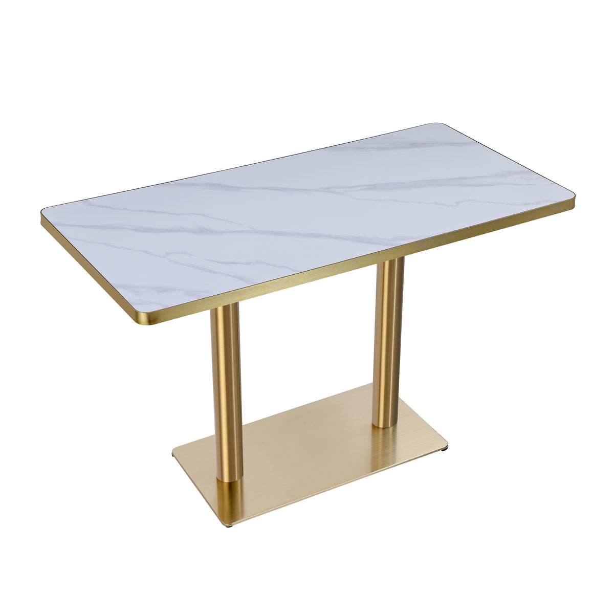 Luna Restaurant Dining Table – Sintered Stone Top with Gold Frame