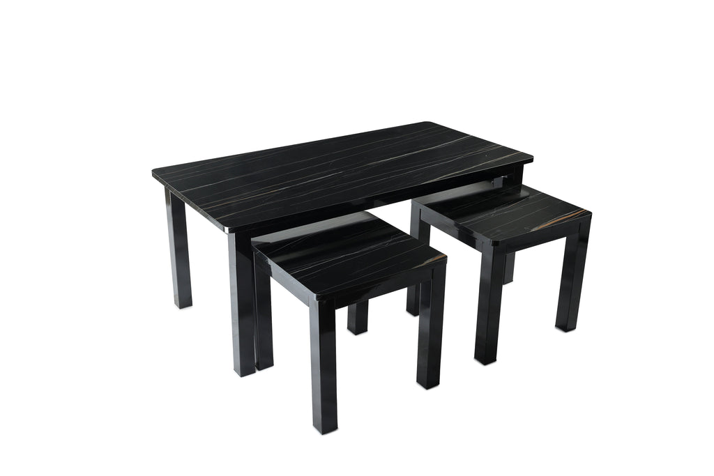 Lucy New MDF Coffee Table with 2 Side Tables - Modern Nesting Coffee Table Set