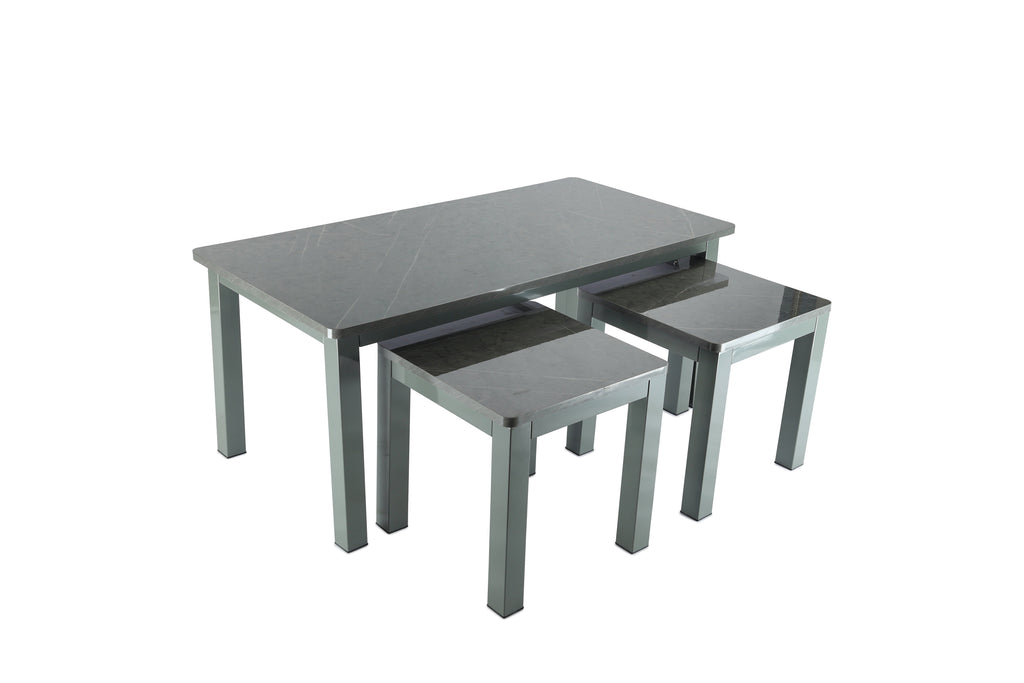 Lucy New MDF Coffee Table with 2 Side Tables - Modern Nesting Coffee Table Set
