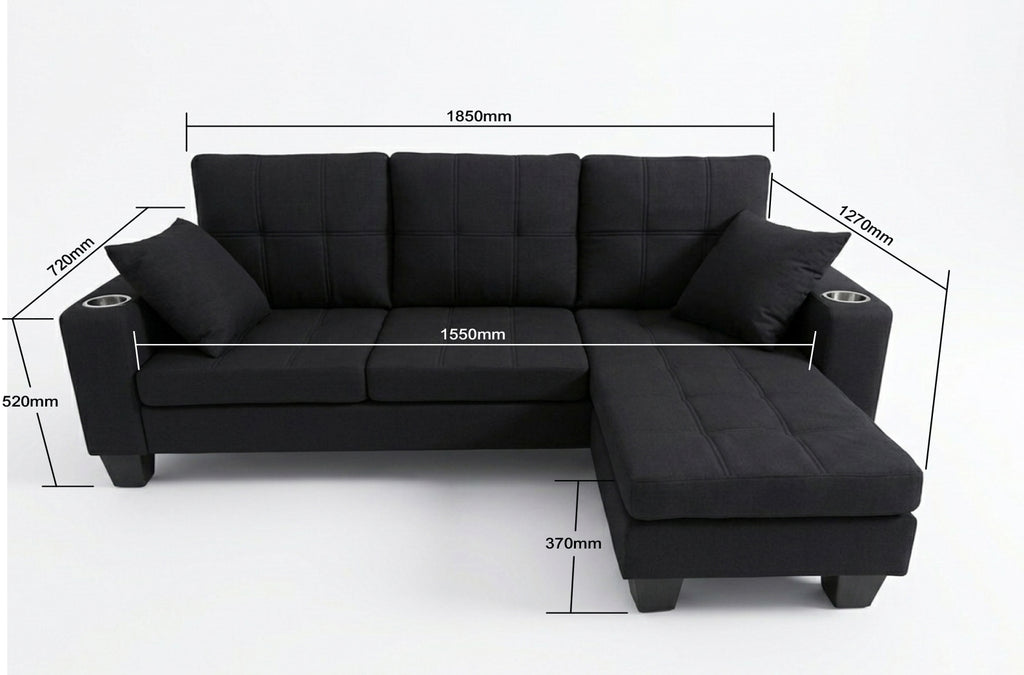 SOFIA CORNER SOFA WITH CUPHOLDER