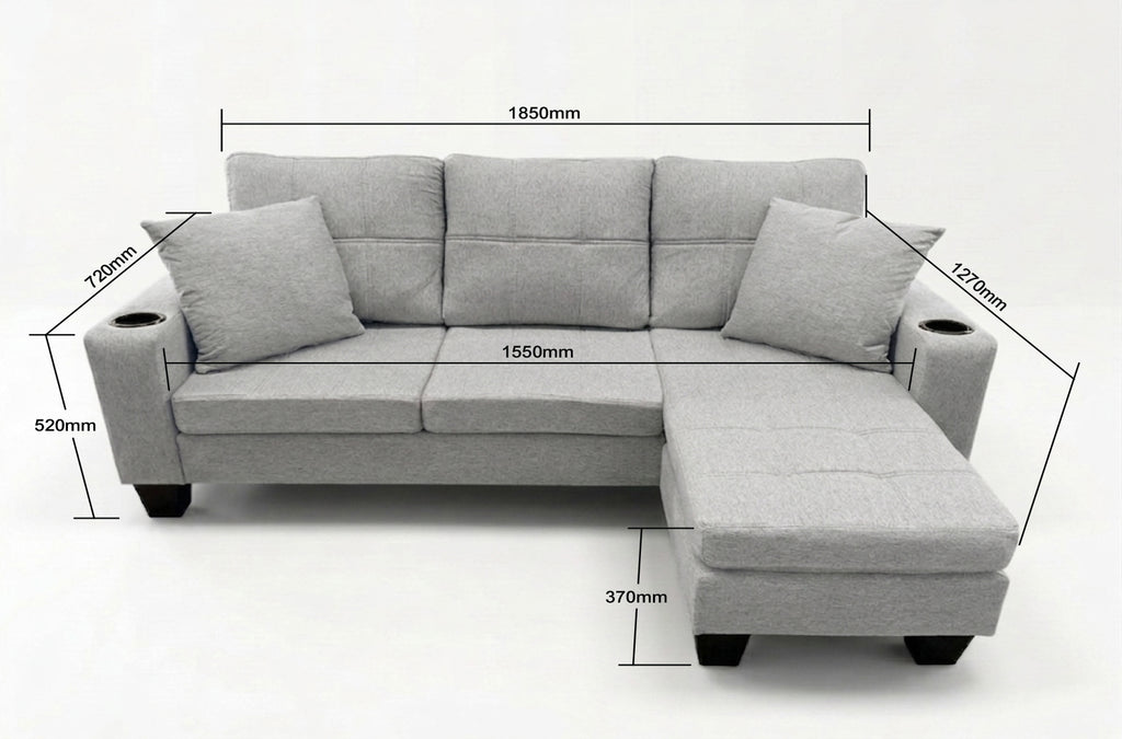SOFIA CORNER SOFA WITH CUPHOLDER