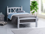 Diva Wooden Bed Frame with Metal Base, Cheap, Strong Support Legs, Smooth Finish