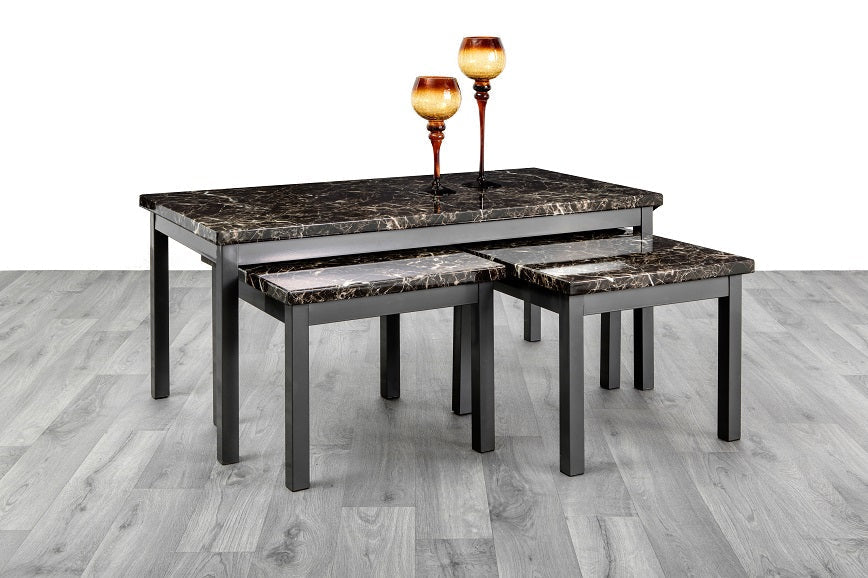 LUCY 2+1 COFFEE TABLE WITH 2X SIDE TABLE
