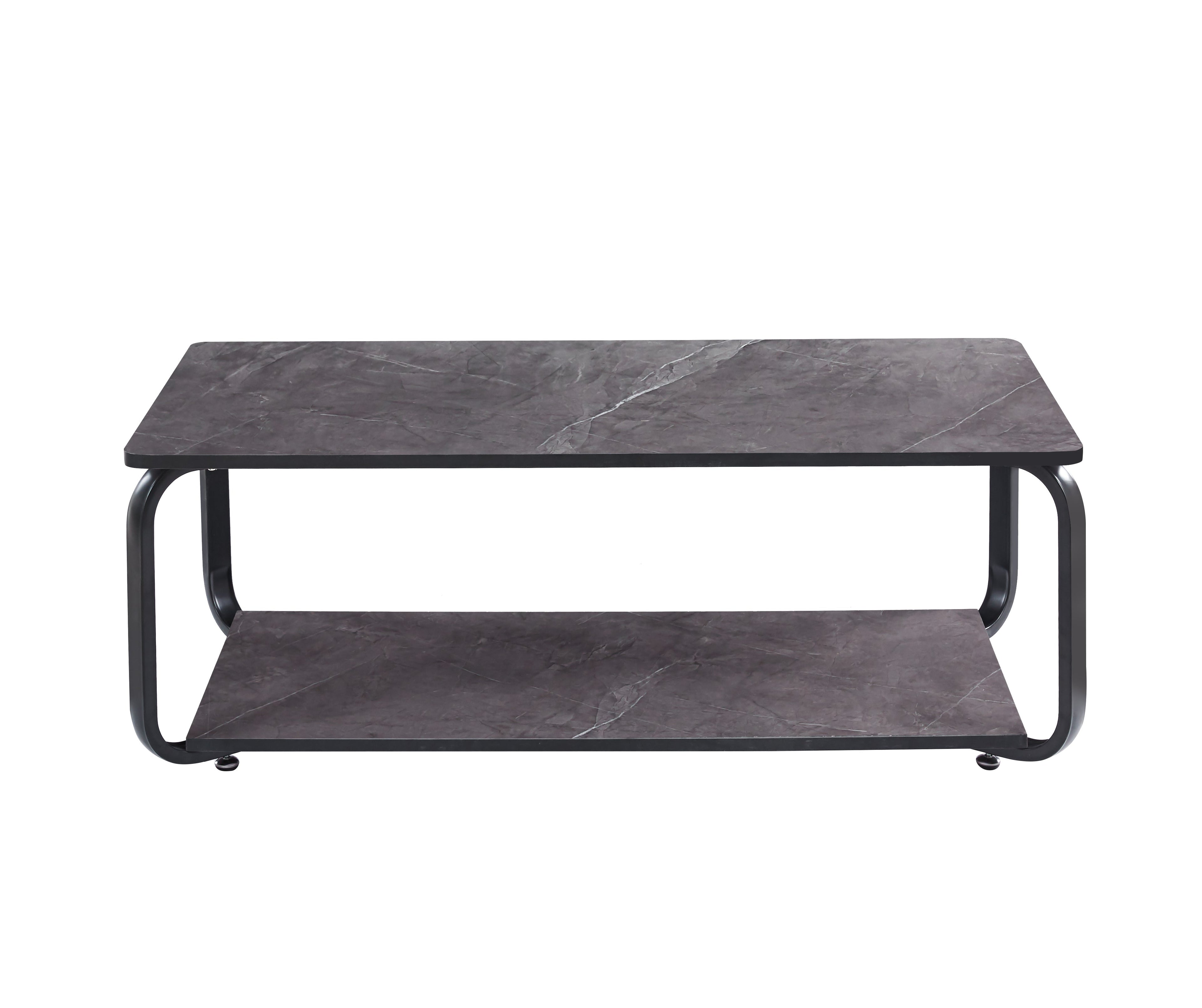 Nyra Black, Grey Coffee Table with Optional Gold Or Black Frame