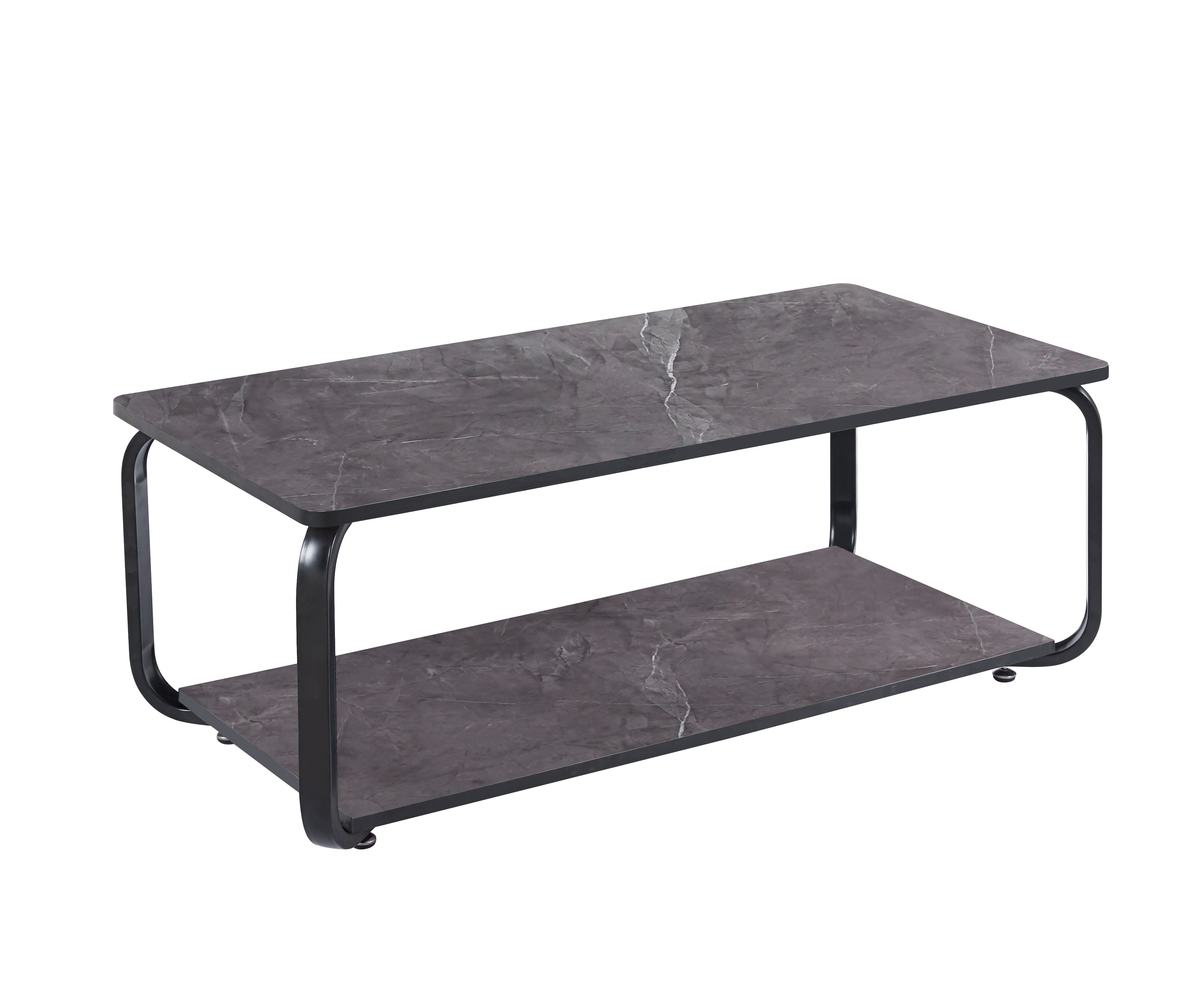 Nyra Black, Grey Coffee Table with Optional Gold Or Black Frame