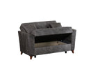 Donence Sofabed in Grey in Suede Clic clac 3 Seater Sofabed with Storage & Free 2 Cushions
