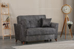 Donence Sofabed in Grey in Suede Clic clac 3 Seater Sofabed with Storage & Free 2 Cushions