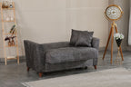 Donence Sofabed in Grey in Suede Clic clac 3 Seater Sofabed with Storage & Free 2 Cushions