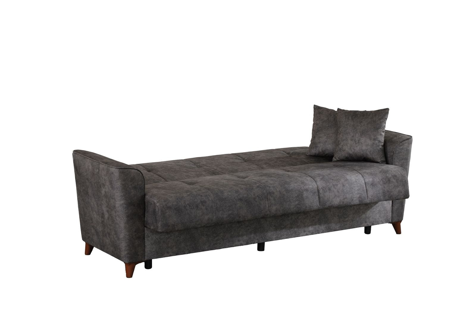 Donence Sofabed in Grey in Suede Clic clac 3 Seater Sofabed with Storage & Free 2 Cushions