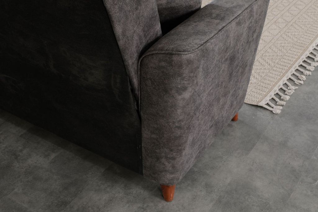 Donence Sofabed in Grey in Suede Clic clac 3 Seater Sofabed with Storage & Free 2 Cushions