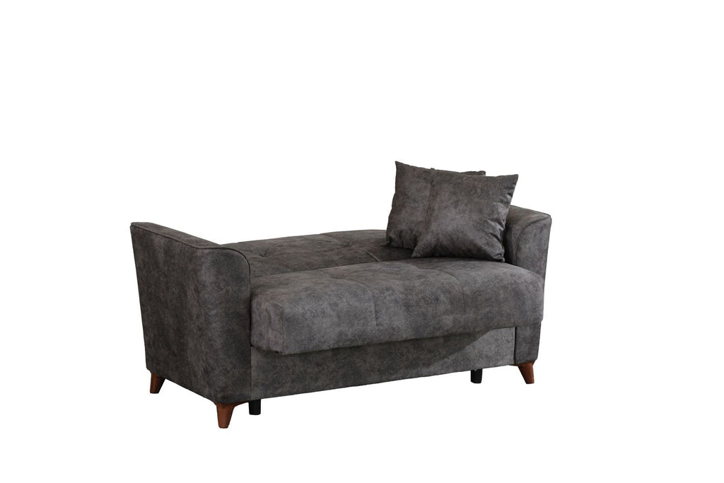 Donence Sofabed in Grey in Suede Clic clac 3 Seater Sofabed with Storage & Free 2 Cushions
