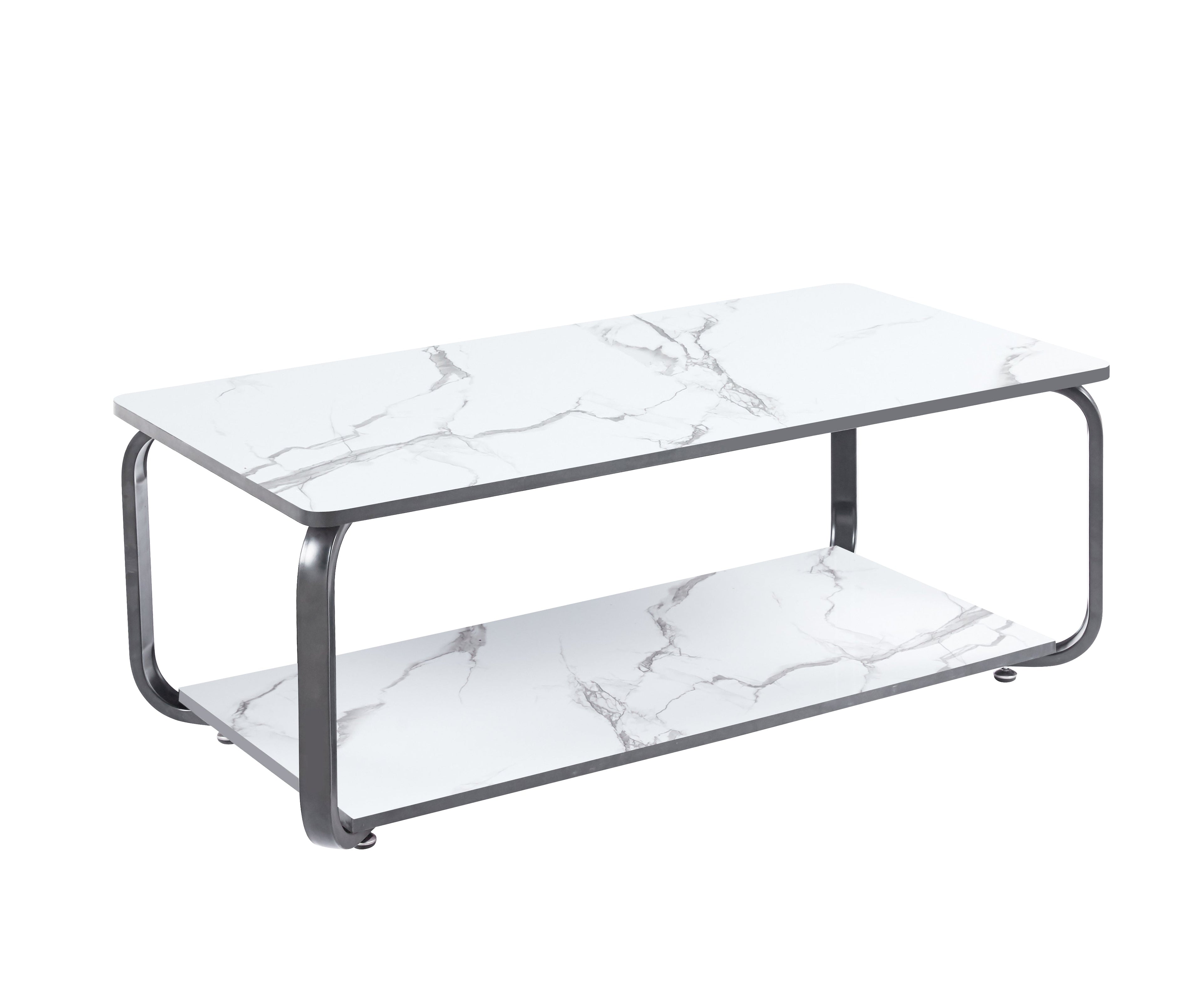 Nyra Black, Grey Coffee Table with Optional Gold Or Black Frame