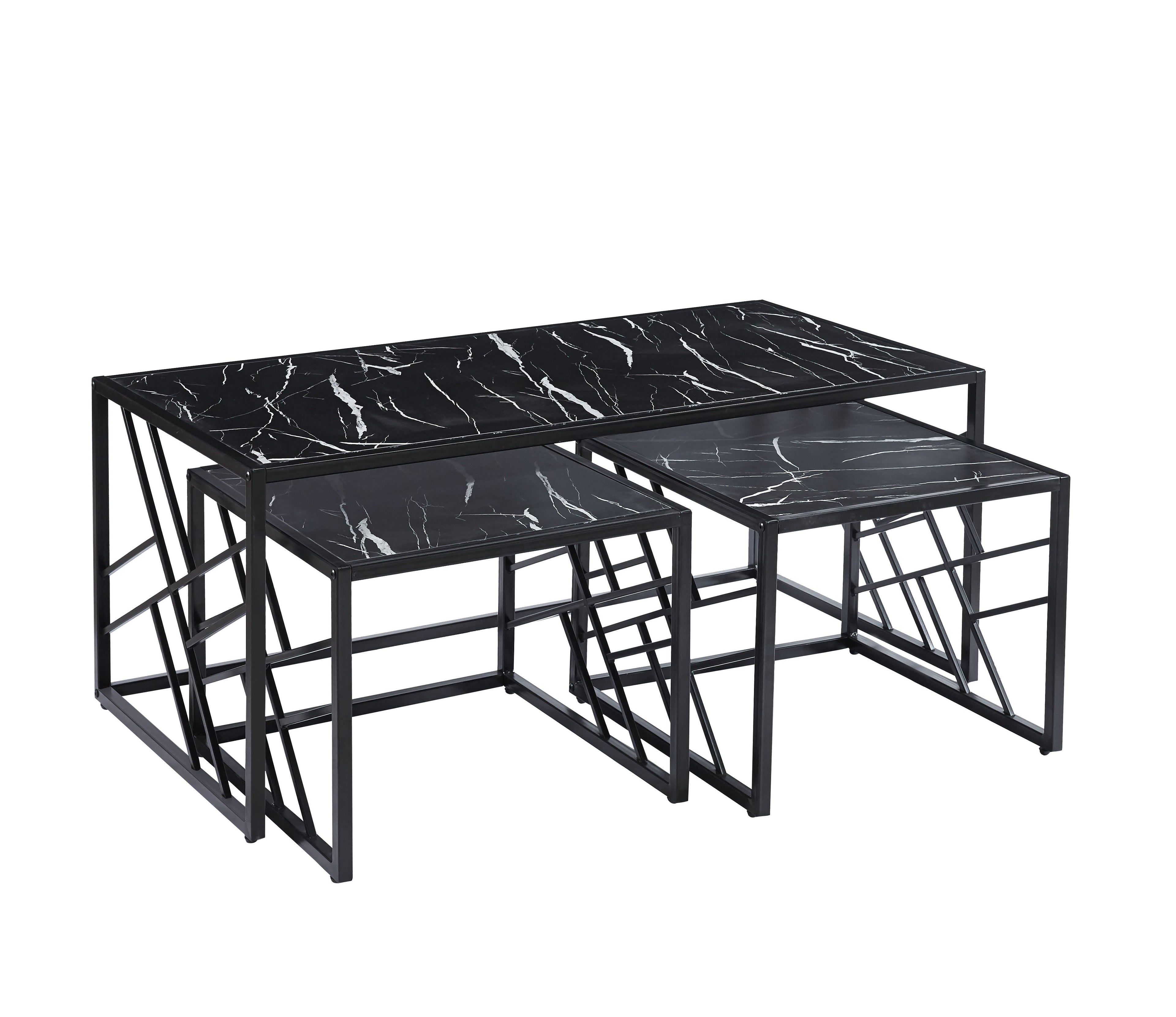 Oval MDF Coffee Table With Side Table Black, Grey or White Coffee Table, Nest Table with Optional  Side Tables