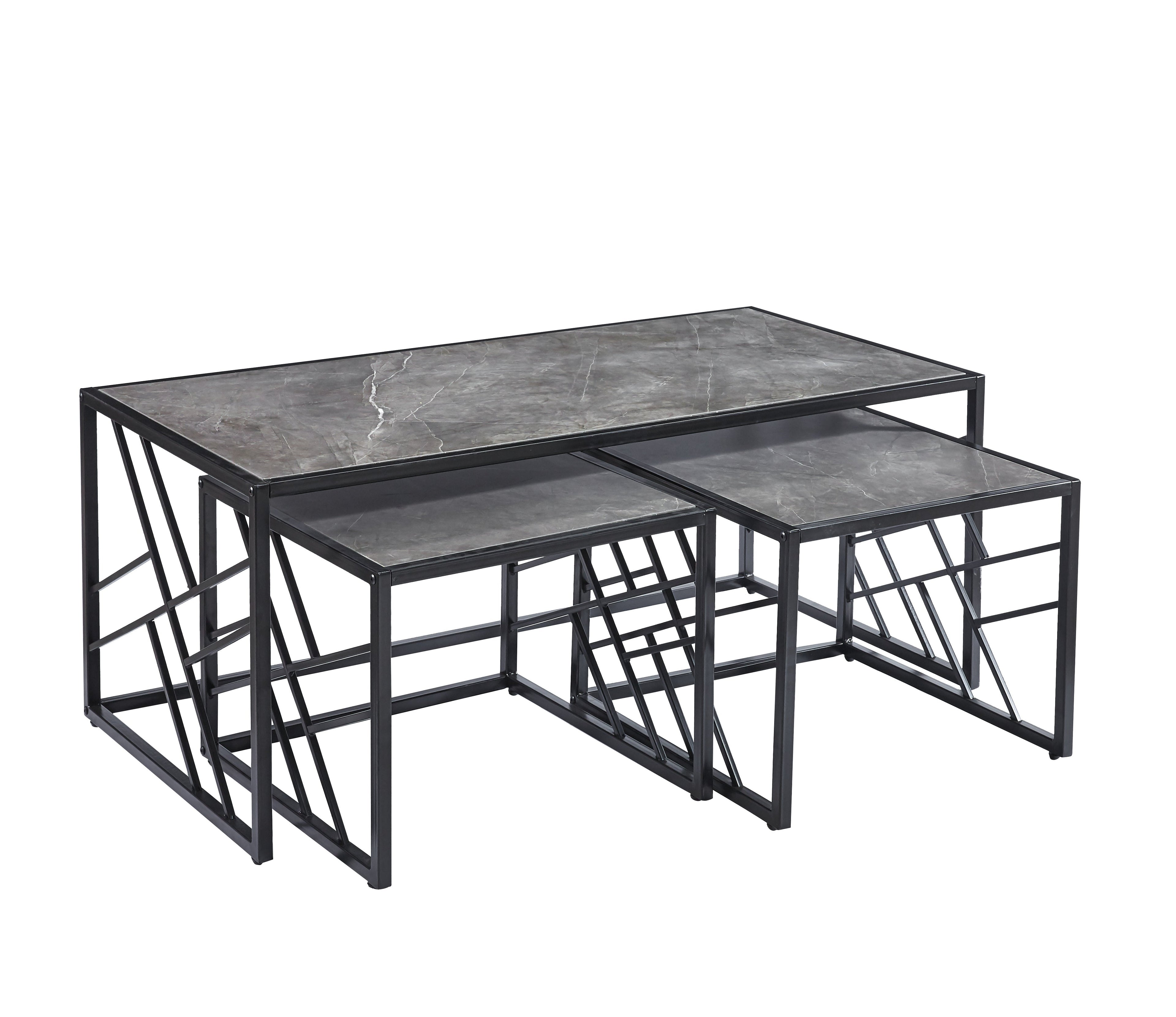 Oval MDF Coffee Table With Side Table Black, Grey or White Coffee Table, Nest Table with Optional  Side Tables