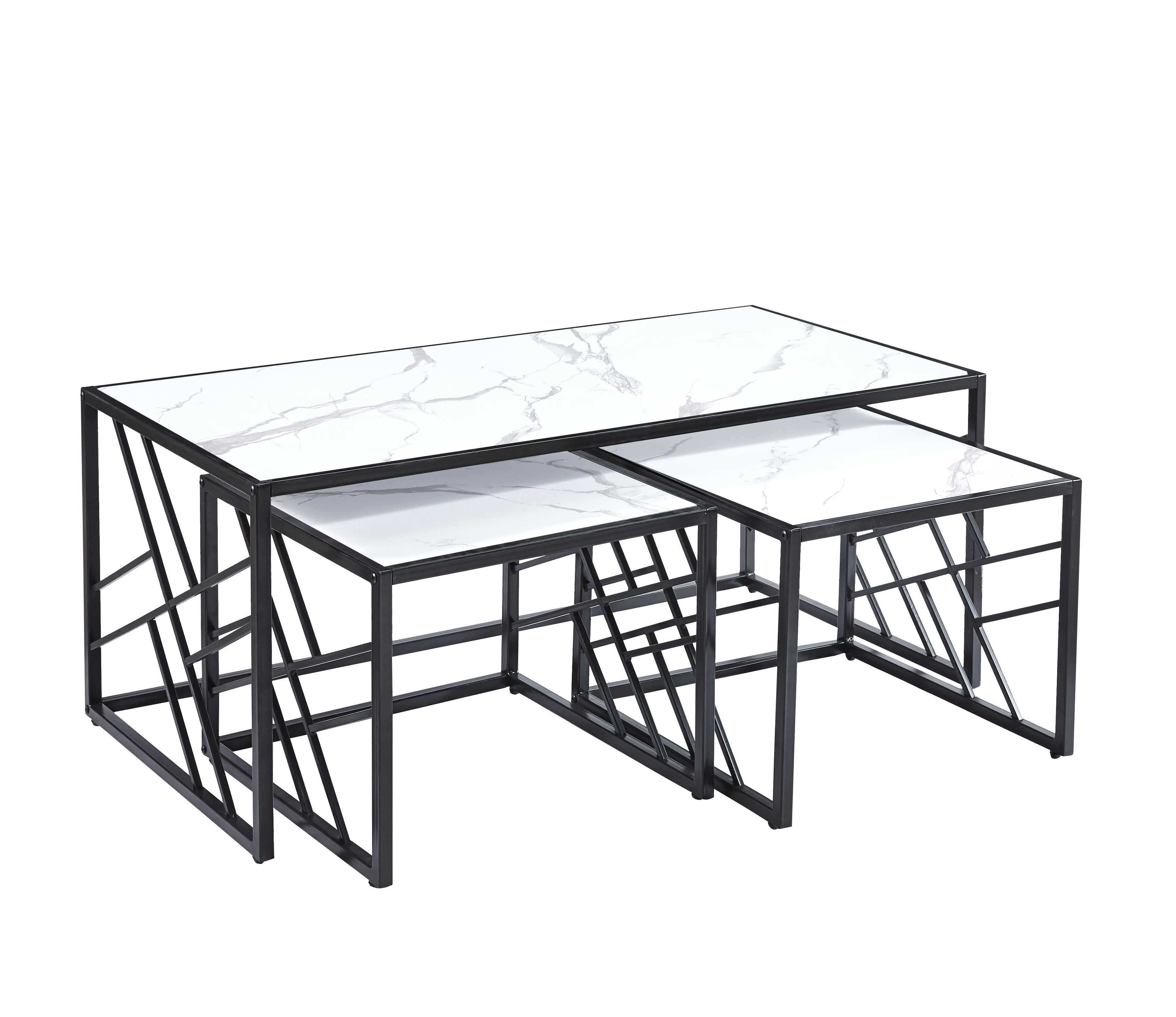 Oval MDF Coffee Table With Side Table Black, Grey or White Coffee Table, Nest Table with Optional  Side Tables