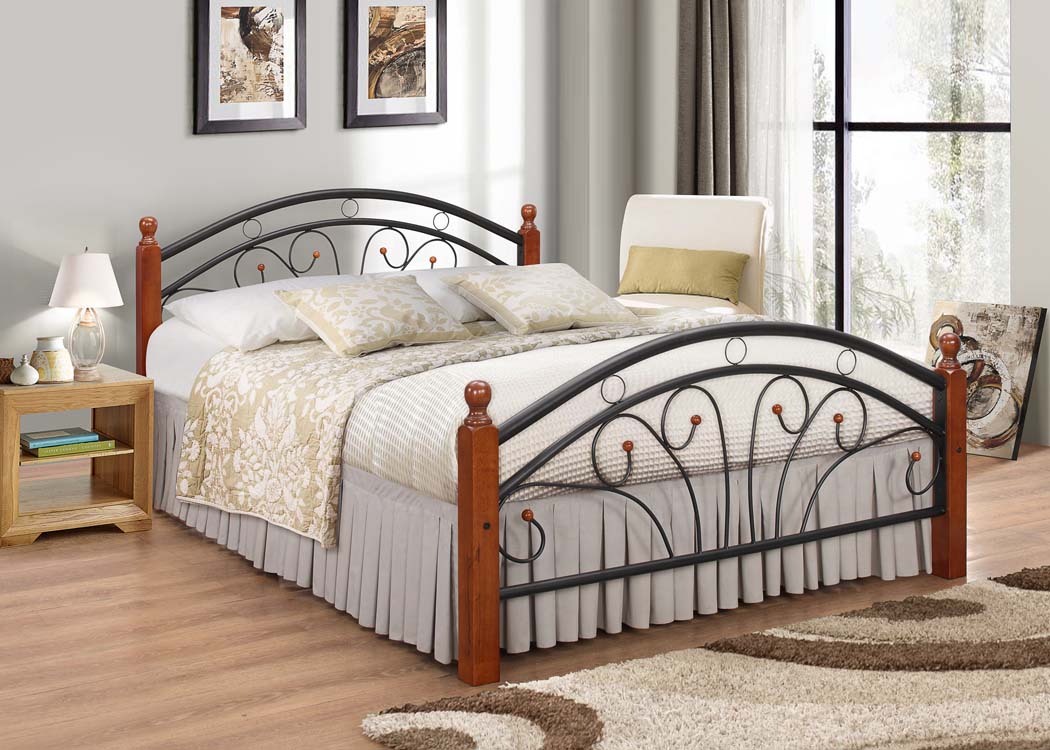 PS102 DIRTY OAK METAL BEDS