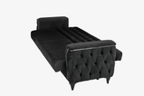 7star Kevin Wool Fabric Grey and Black Stylish Sofa bed with Storage 3 & 2seater