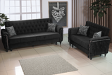 7star Kevin Wool Fabric Grey and Black Stylish Sofa bed with Storage 3 & 2seater