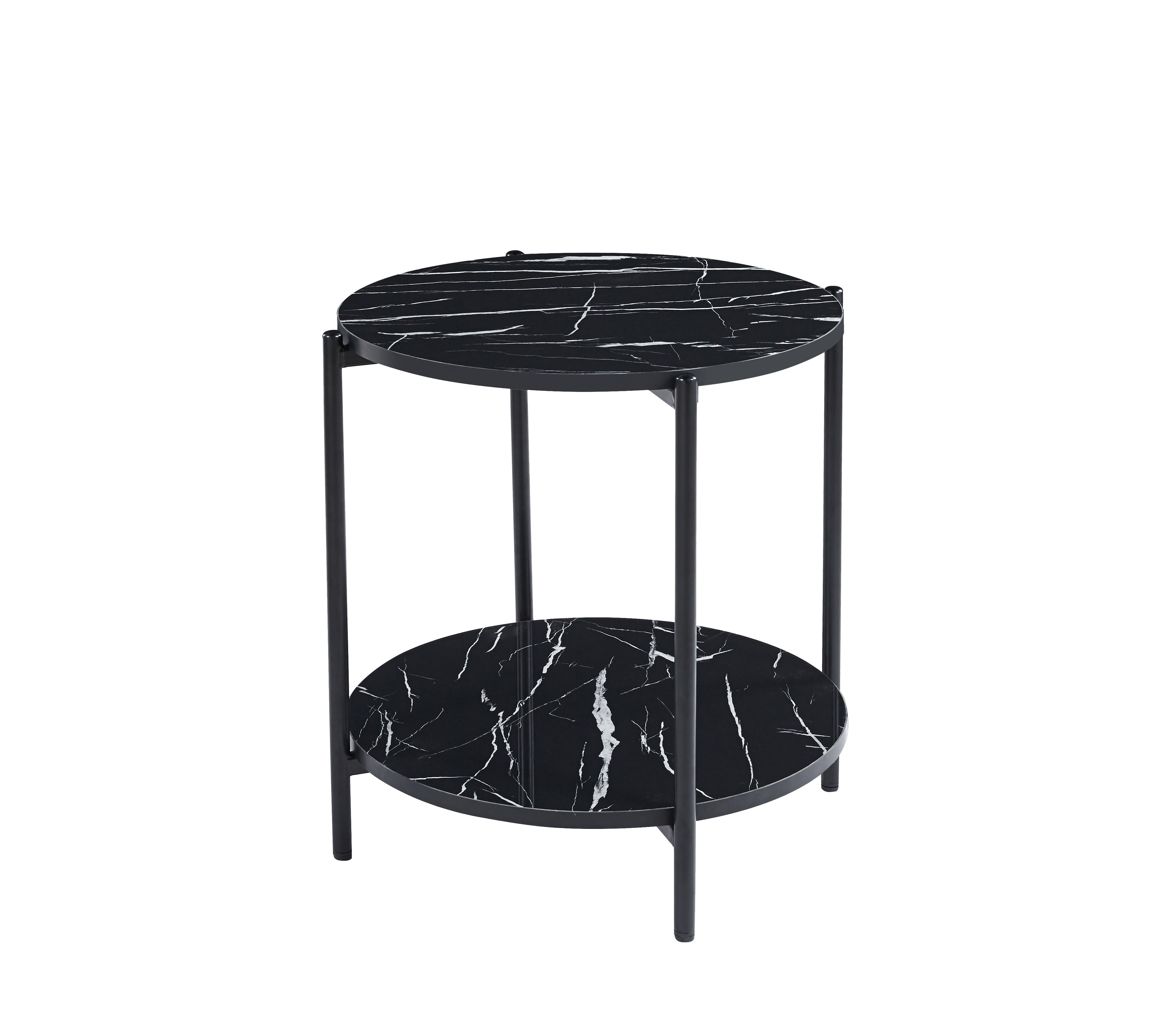 Vina  Black, Grey Coffee Table & Side Table with Optional Gold Or Black Frame