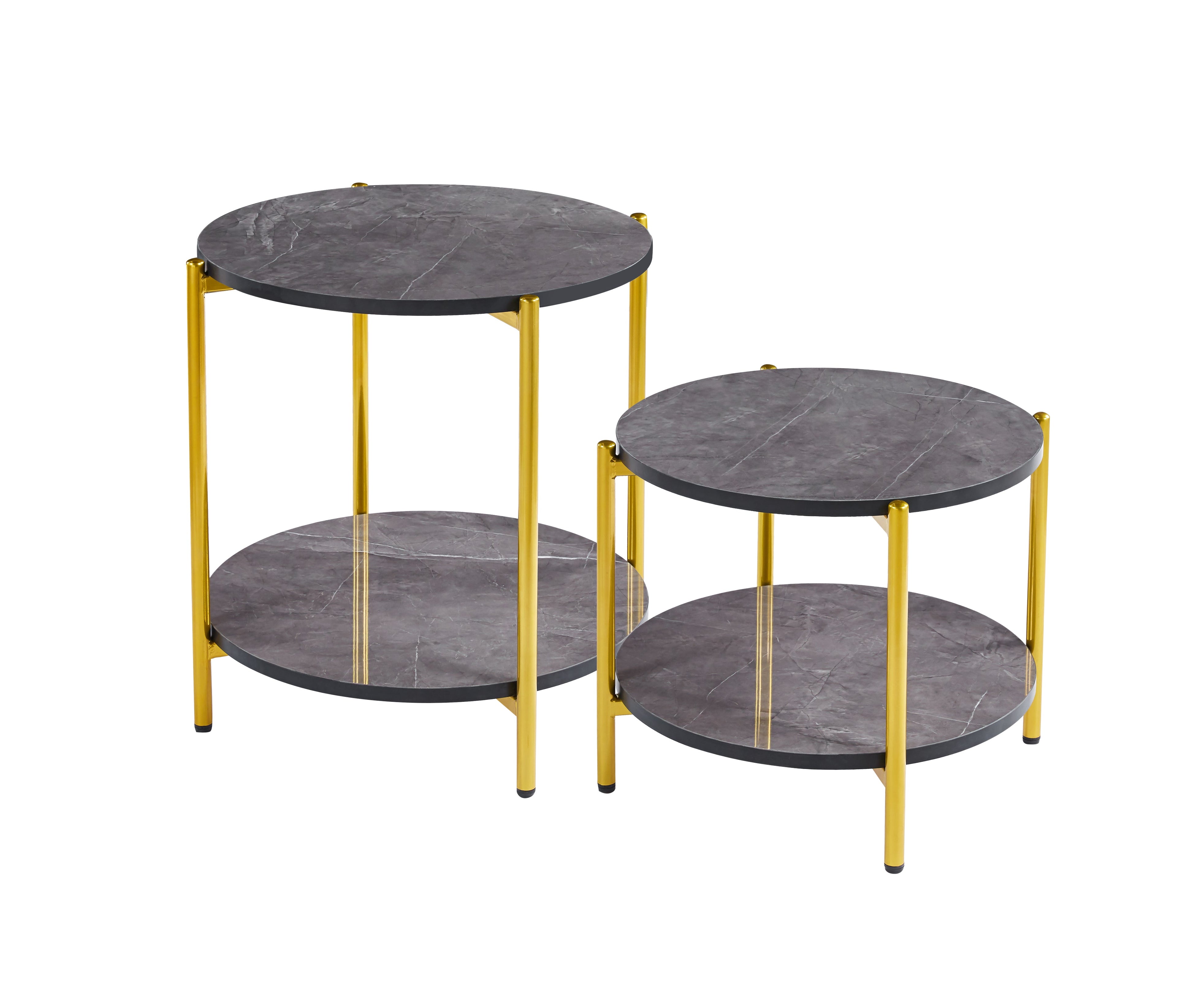 Vina  Black, Grey Coffee Table & Side Table with Optional Gold Or Black Frame