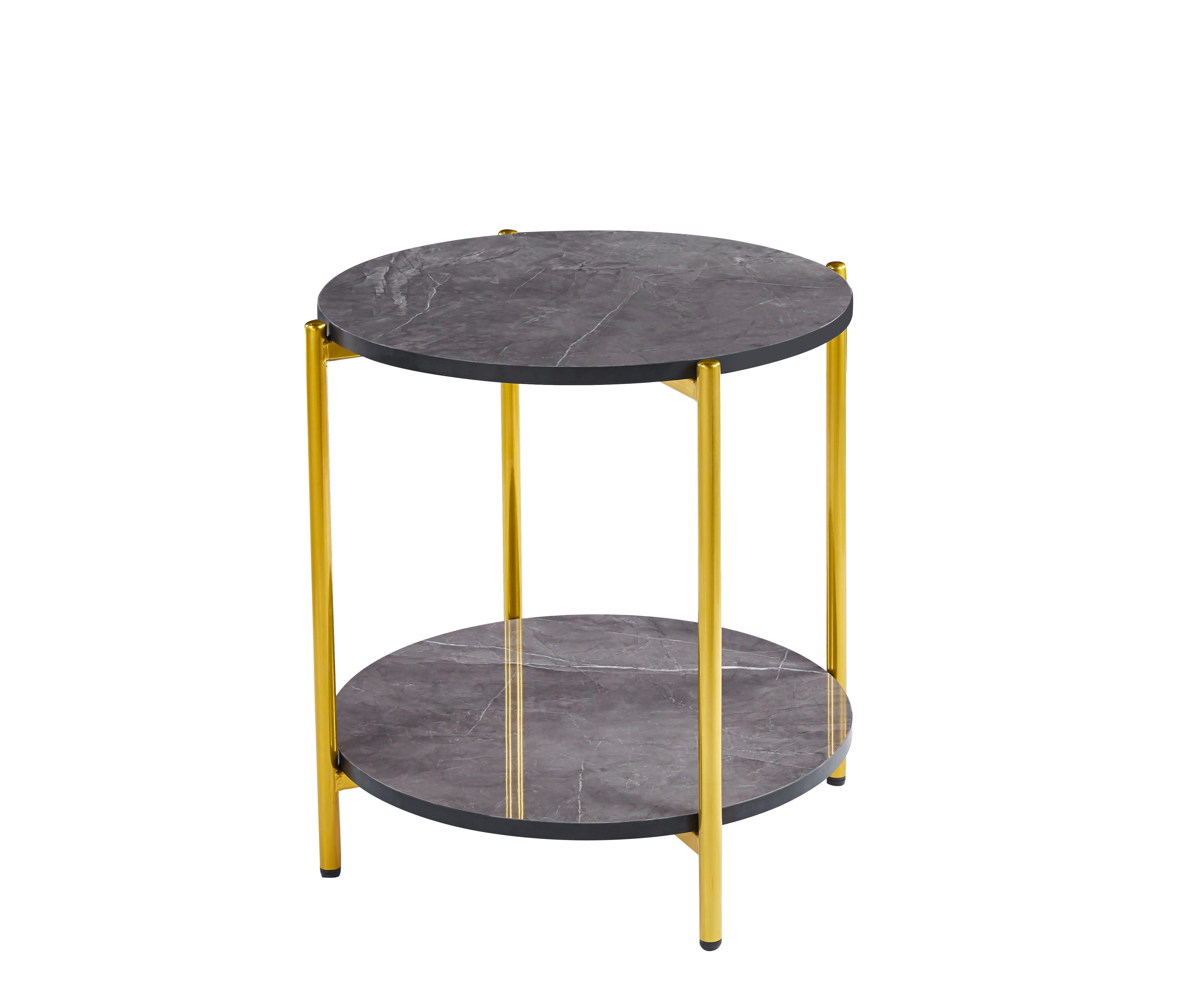 Vina  Black, Grey Coffee Table & Side Table with Optional Gold Or Black Frame