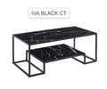 Iva Coffee Table With Bottom Shelf In White , Black And Grey