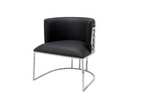 2Pc Palm Tub Chair Pu Leather Armchair Dining Living Room Office Reception With Choice of Silver or Gold Frame