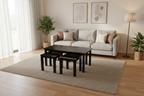 Lucy New MDF Coffee Table with 2 Side Tables - Modern Nesting Coffee Table Set