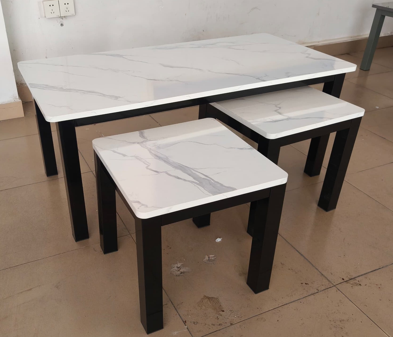 Lucy New MDF Coffee Table with 2 Side Tables - Modern Nesting Coffee Table Set