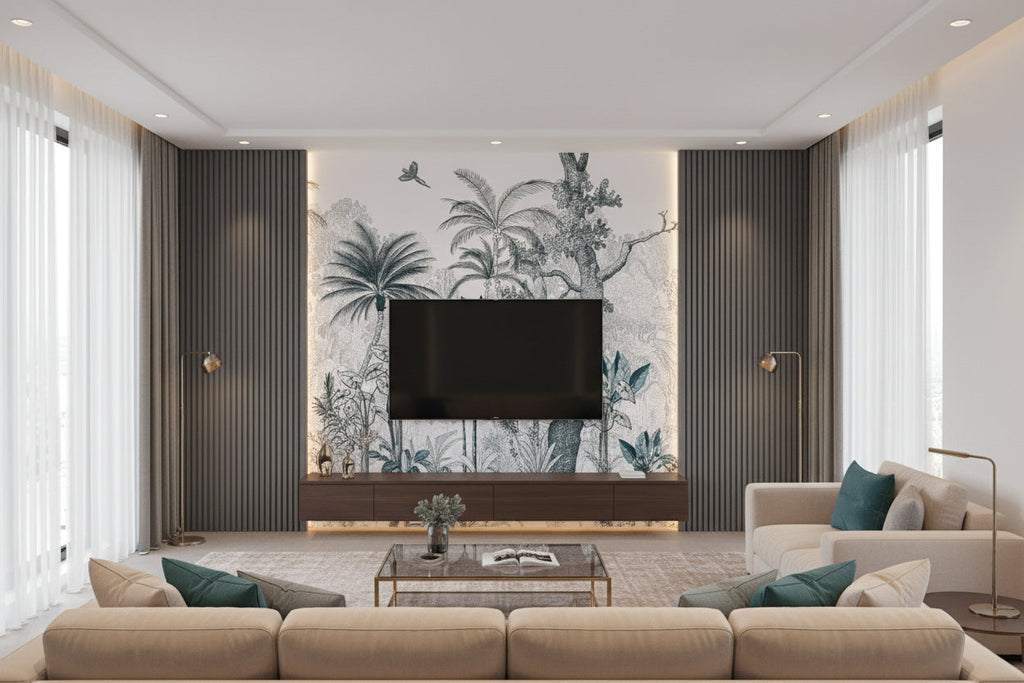 Luxury Leather Art PVC Wall Sheet Decorative Wall Panel ( 1 Complete Design of 2pc )