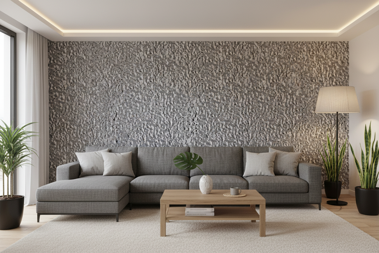 Bamboo Wall Panel , Interior Decorative Wall Sheet , Modern Textured Wall Cladding