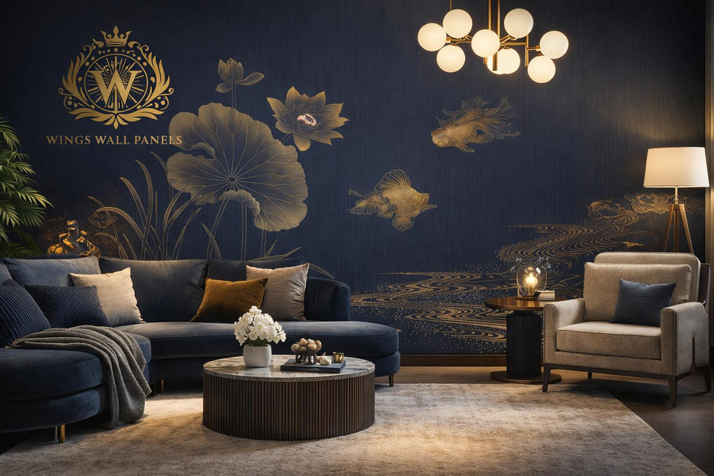 Luxury Leather Art PVC Wall Sheet Decorative Wall Panel ( 1 Complete Design of 2pc )