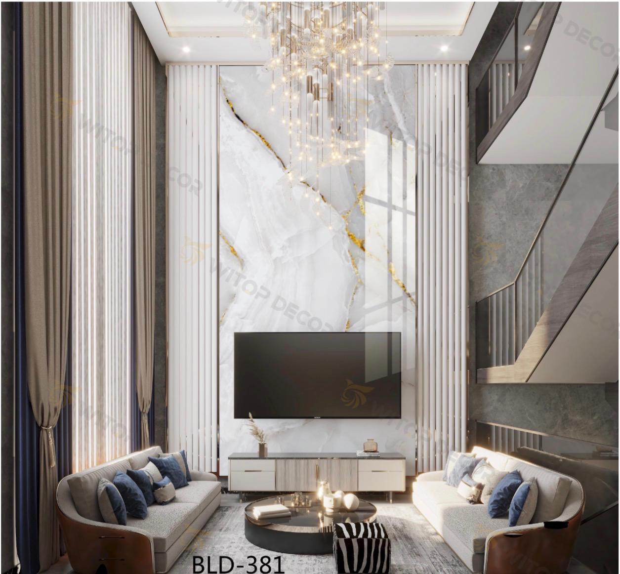 PVC Marble Sheets 3D Printed Wall Panels (1Pc)