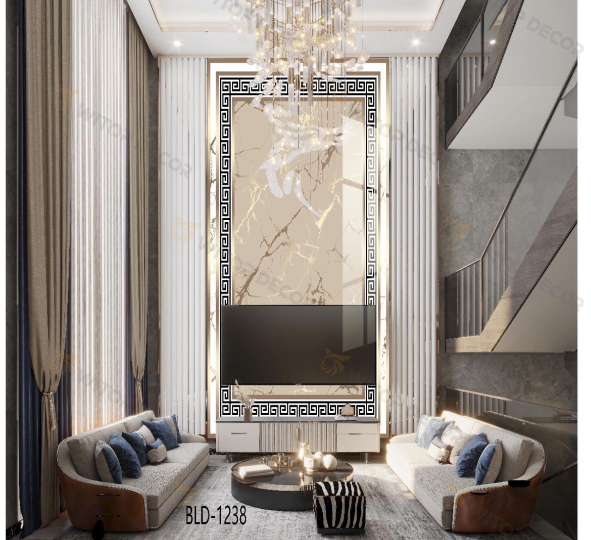 PVC Marble Sheets 3D Printed Wall Panels (1Pc)