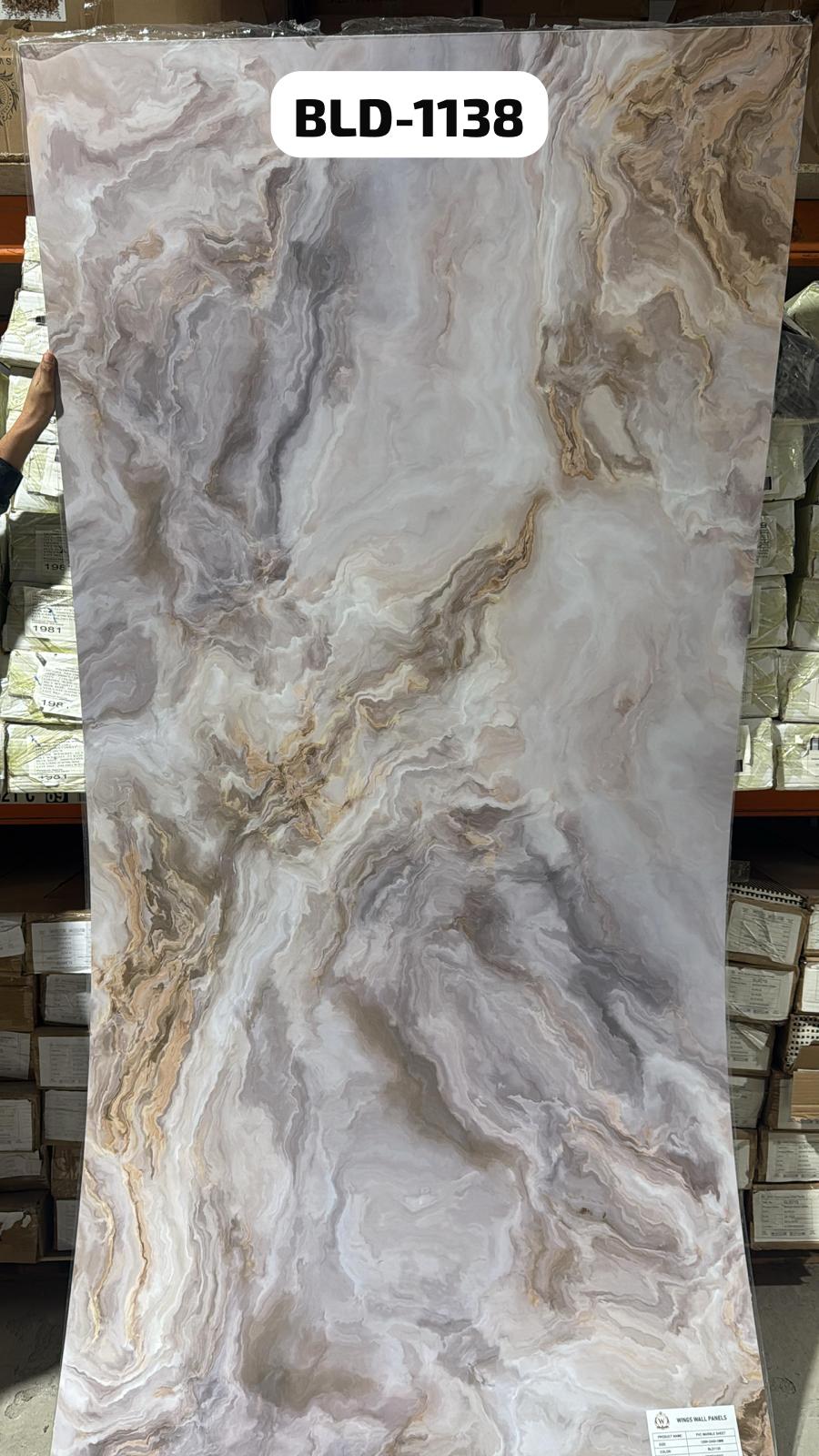 PVC Marble Sheets 3D Printed Wall Panels (1Pc)