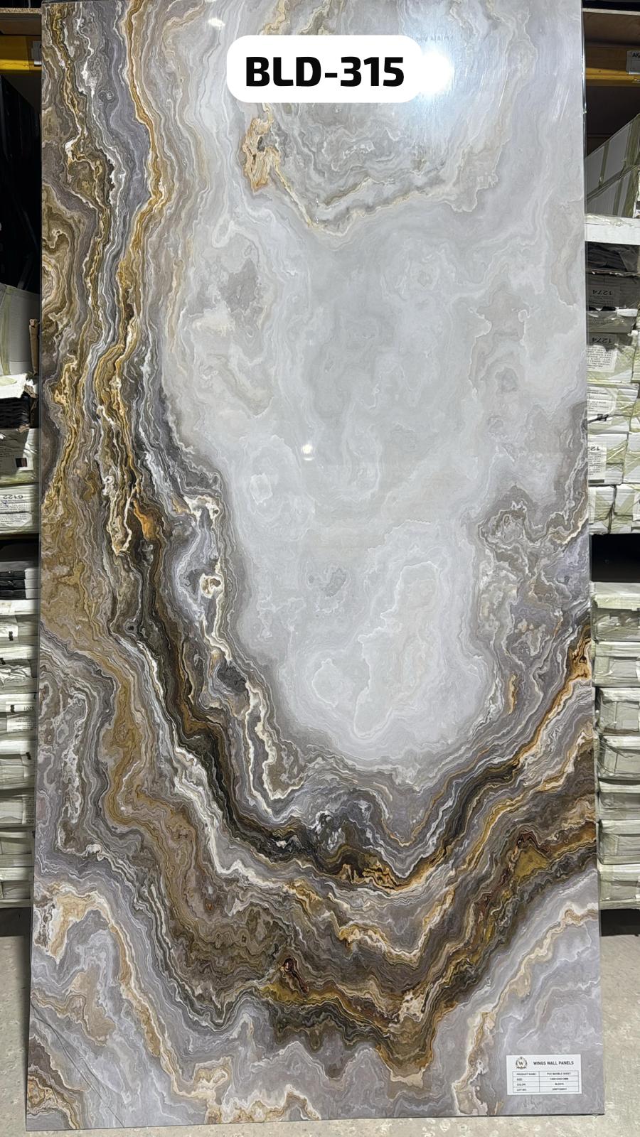 PVC Marble Sheets 3D Printed Wall Panels (1Pc)