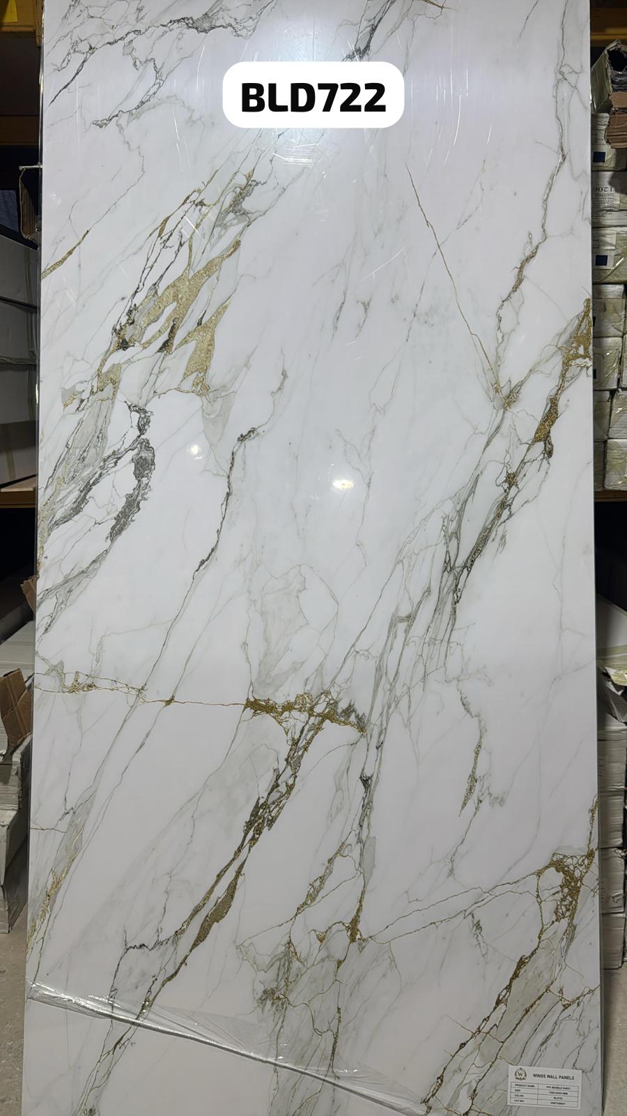 PVC Marble Sheets 3D Printed Wall Panels (1Pc)