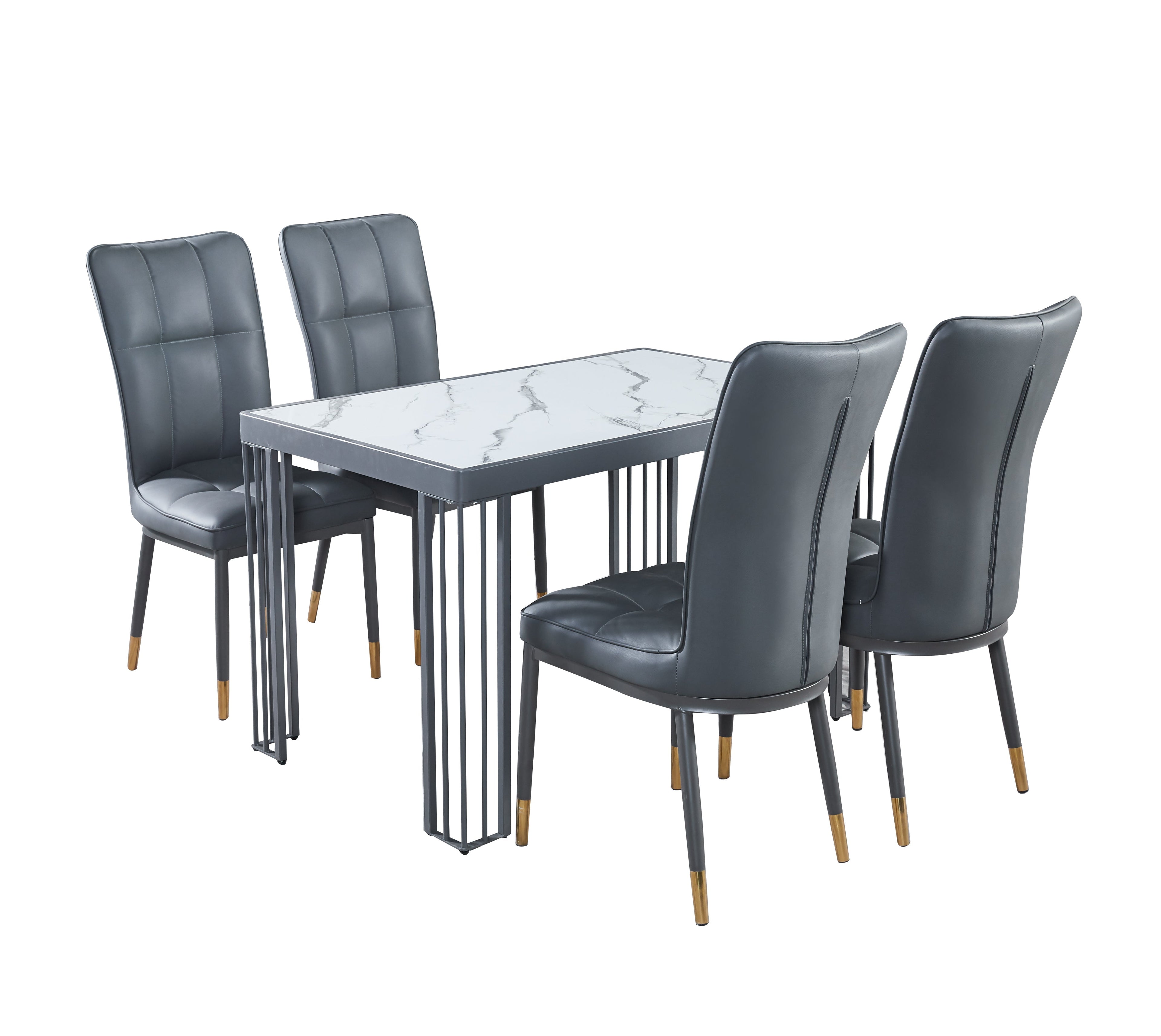 Windsor MDF Marble Effect High Gloss Windsor Dining Table (No Chairs Included) with Optional Gold Or Black Frame