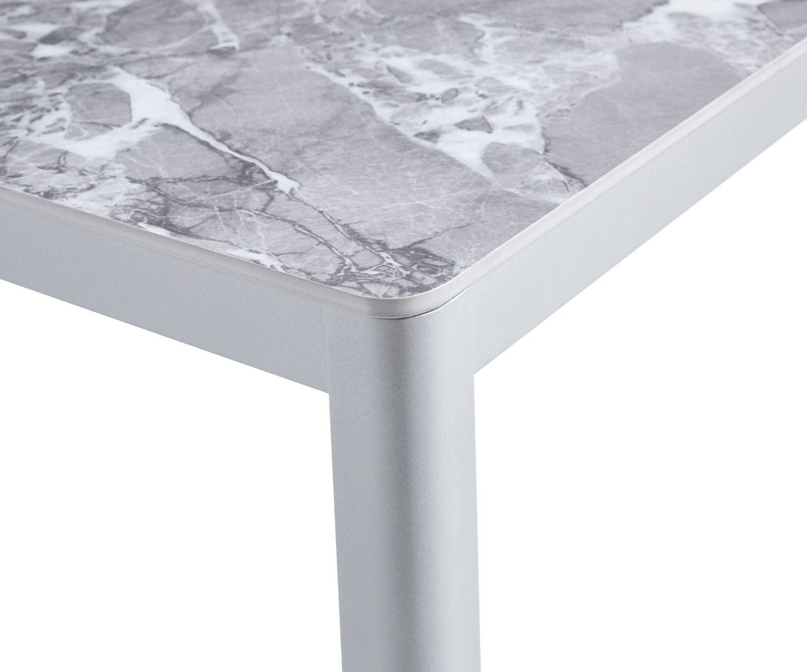 Amber Stone Top Dining Table In Black, Grey & White