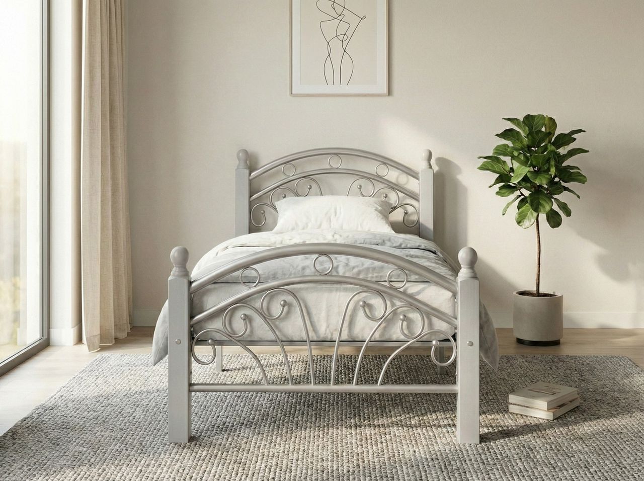 PS102 DIRTY OAK METAL BEDS